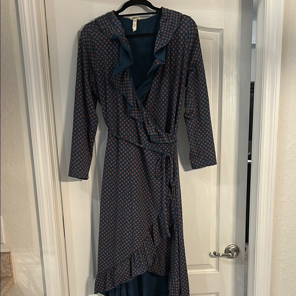 Matilda Jane Blue and brown  Wrap Dress